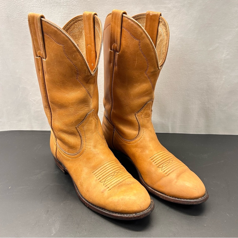 Vintage Boulet Cowboy Boots Womens Size 7.5 C Genuine Leather Western